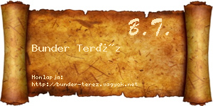 Bunder Teréz névjegykártya